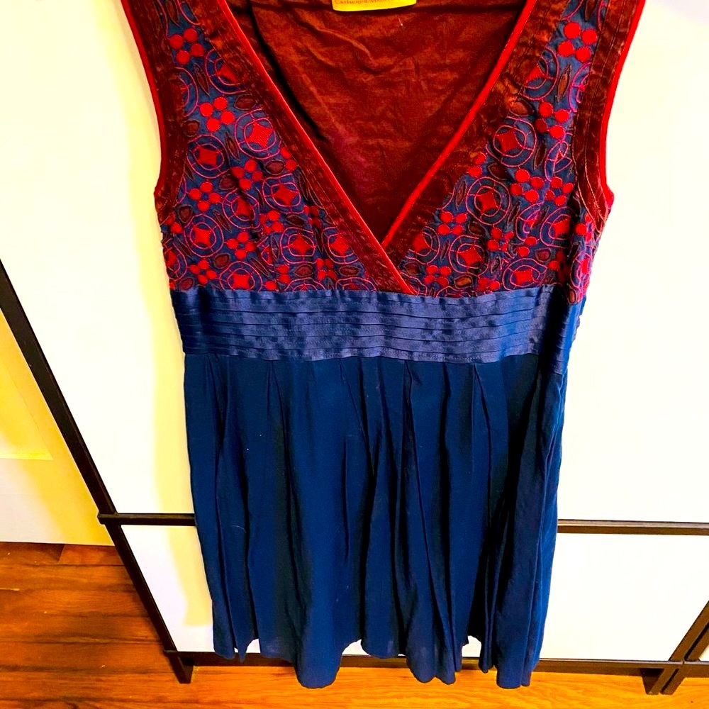 Catherine Malandrino Sexy Red & Blue Holiday Dress